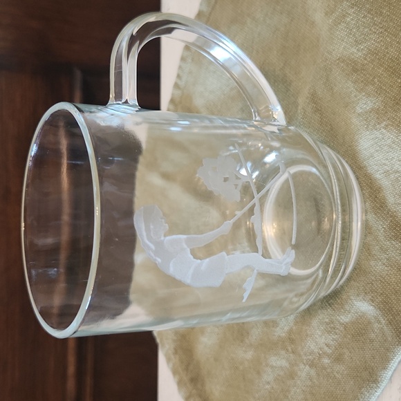 Vintage etched glass golf mug - Picture 2 of 5